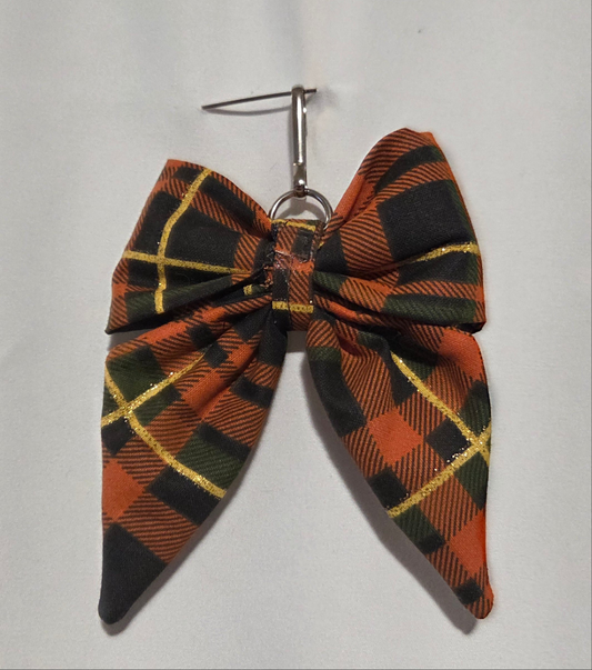 Fall dark puff bow key chain