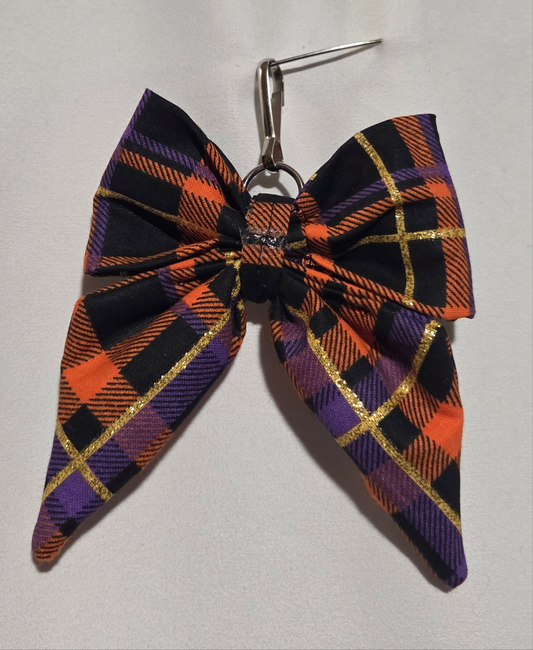 Halloween/fall puff bow key chain