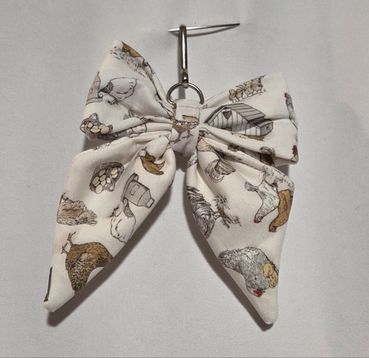 Chicken puff bow key chain