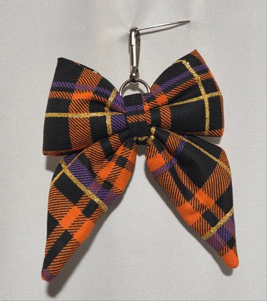 Halloween/fall puff bow key chain
