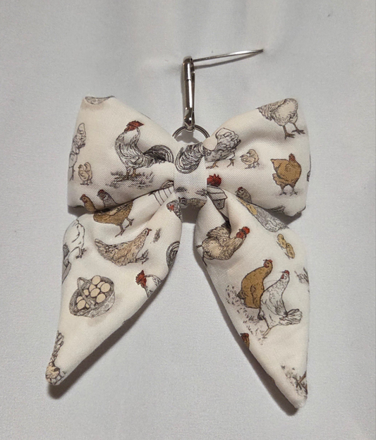 Chicken puff bow key chain
