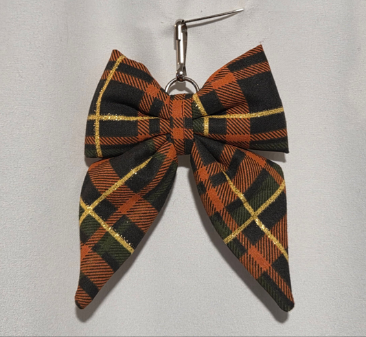 Fall dark puff bow key chain